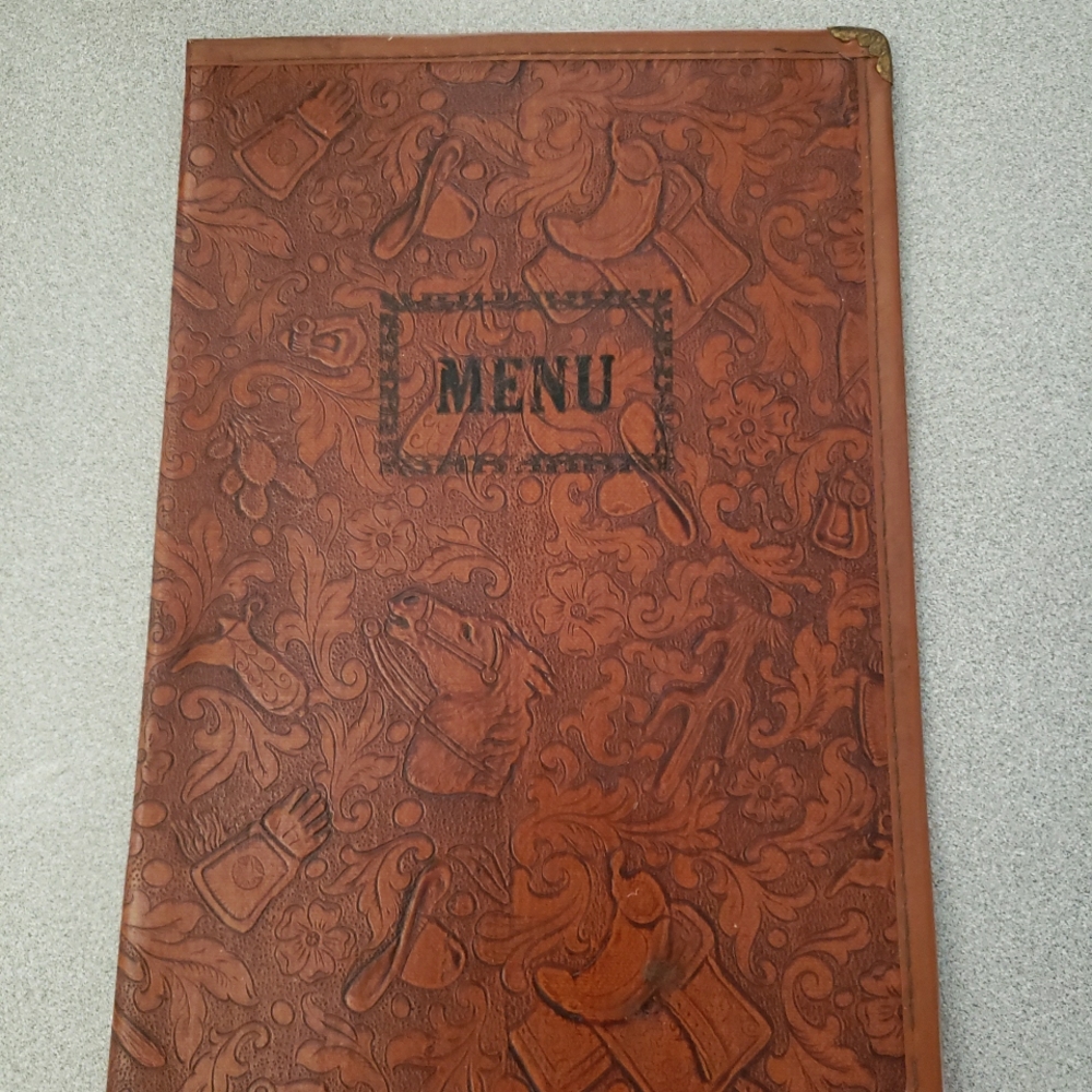 Brown Embossed Leather Menu Cover
